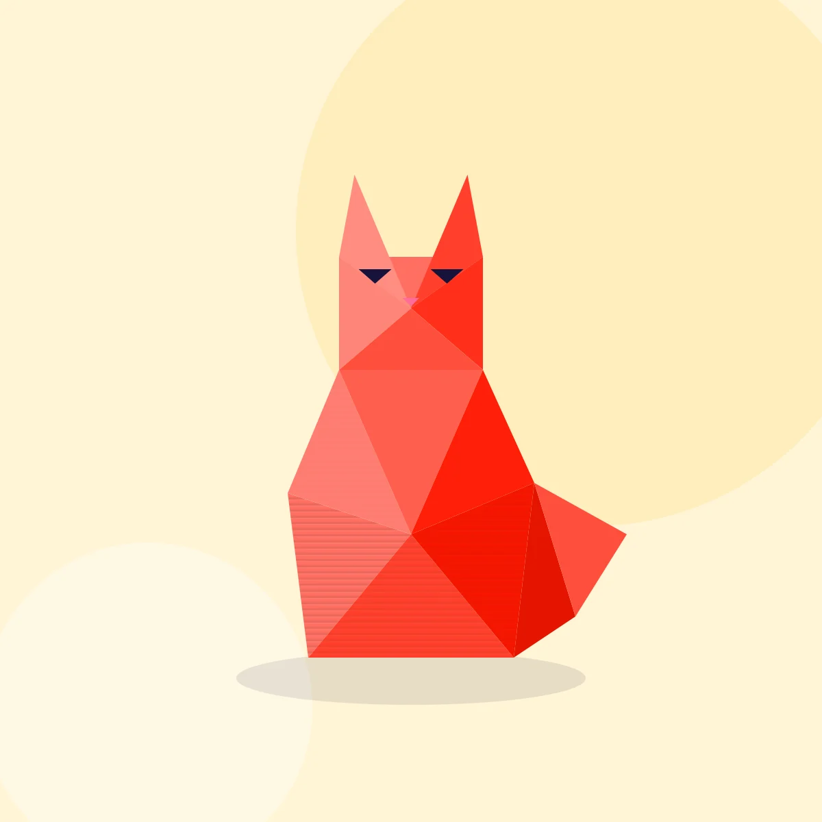 Low-Poly Kedi Heykeli – Mercan
